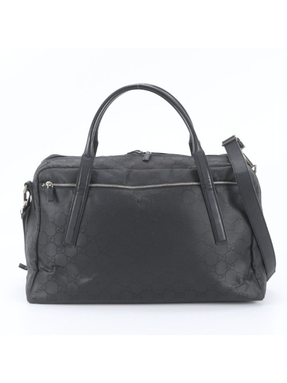Gucci GG Nylon Leather 2-Way Boston Bag Crossbody
